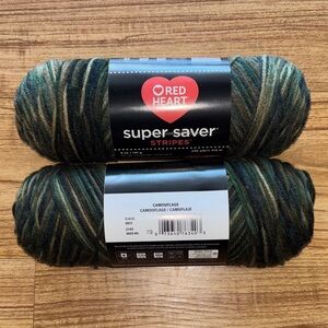Red Heart Super Saver Stripes Yarn - Camouflage (NWT)